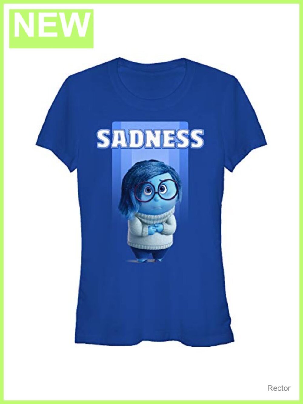 Disney Inside Out Sadness Graphic T-Shirt Crew Neck Juniors Tee